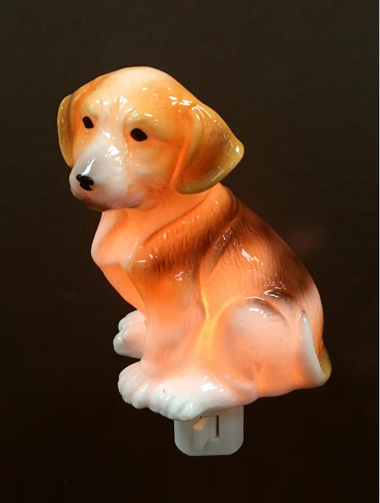Porcelain Dog Night Light with Gift Box